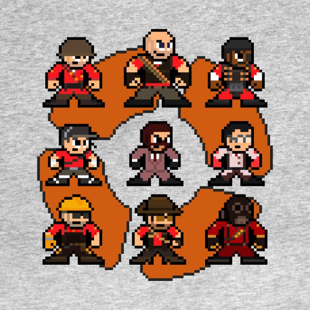 Team Fortress 2 Red Team-TF2 8bit Pixel Art by 8-BitHero